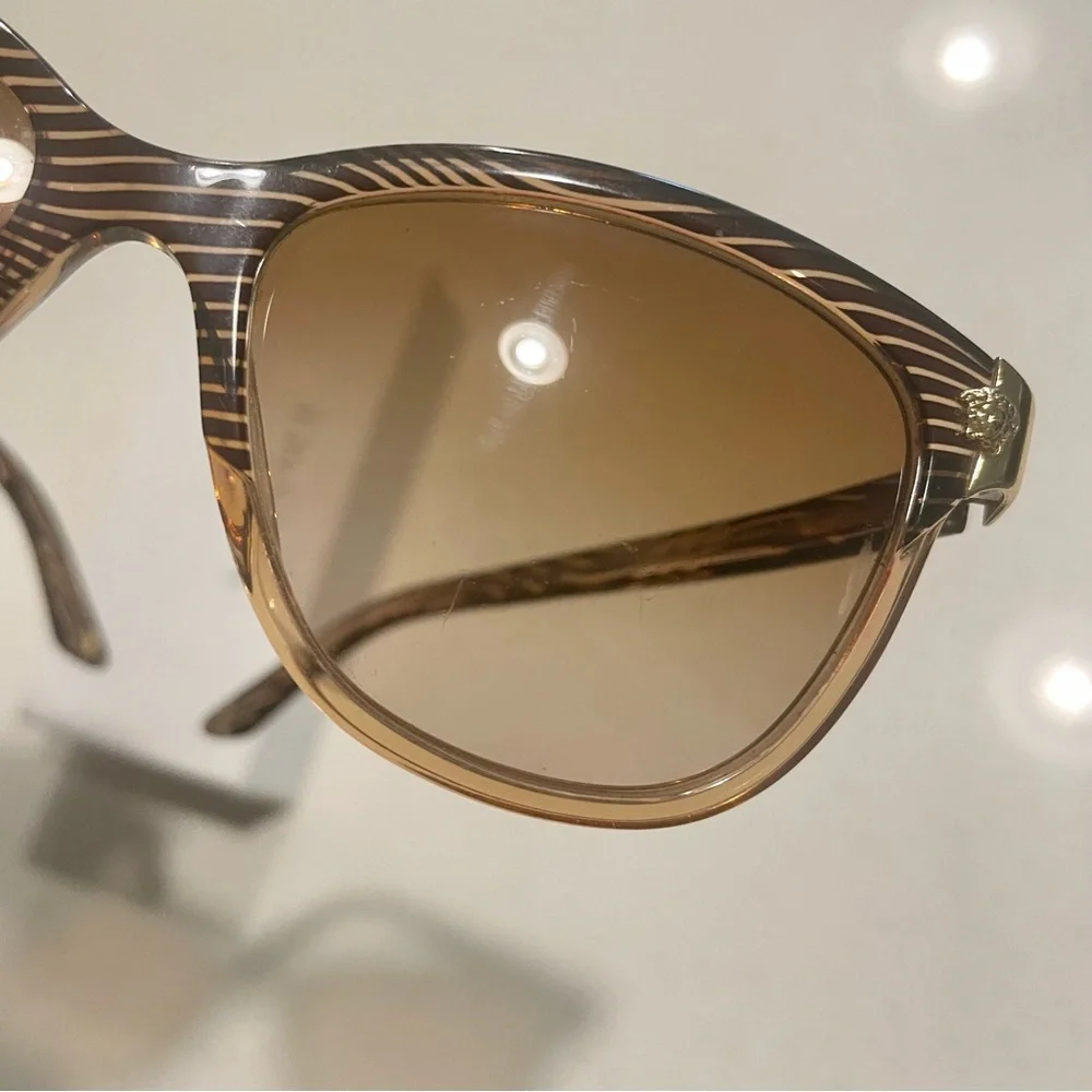 Versace Brown and Gold Sunglasses - Picture 4 of 16